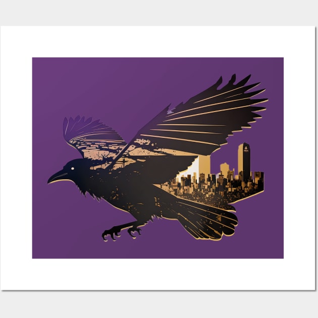 Baltimore Raven City Skyline in Silhouette Wall Art by 20th Century Tees